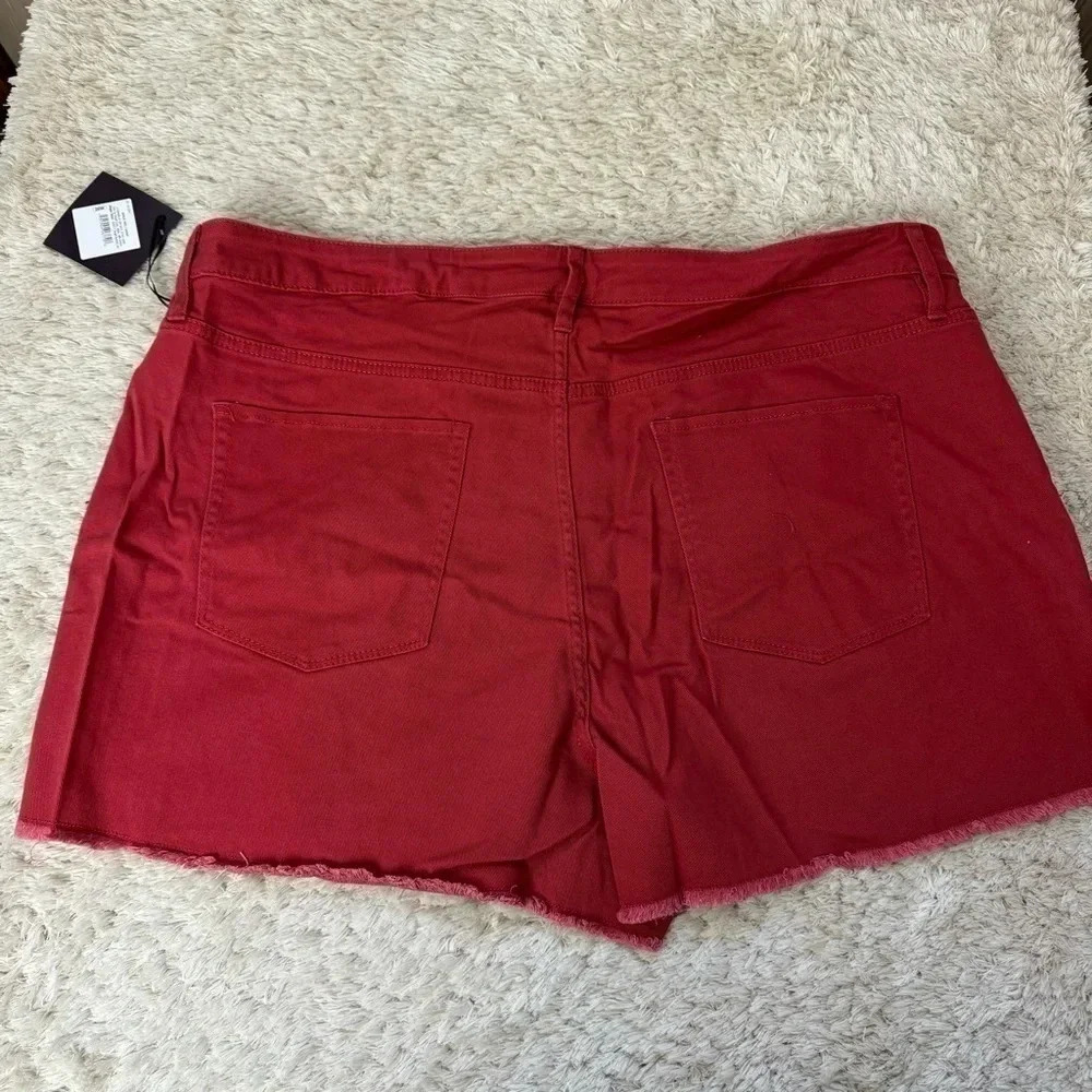 Ava & ViV womens Brick Red plus denim shorts size 26W - Picture 7 of 7